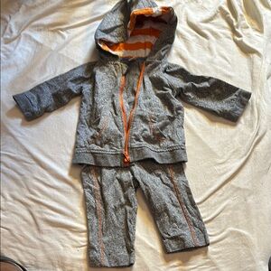 Macy’s Gray and Orange Baby Hoodie Set